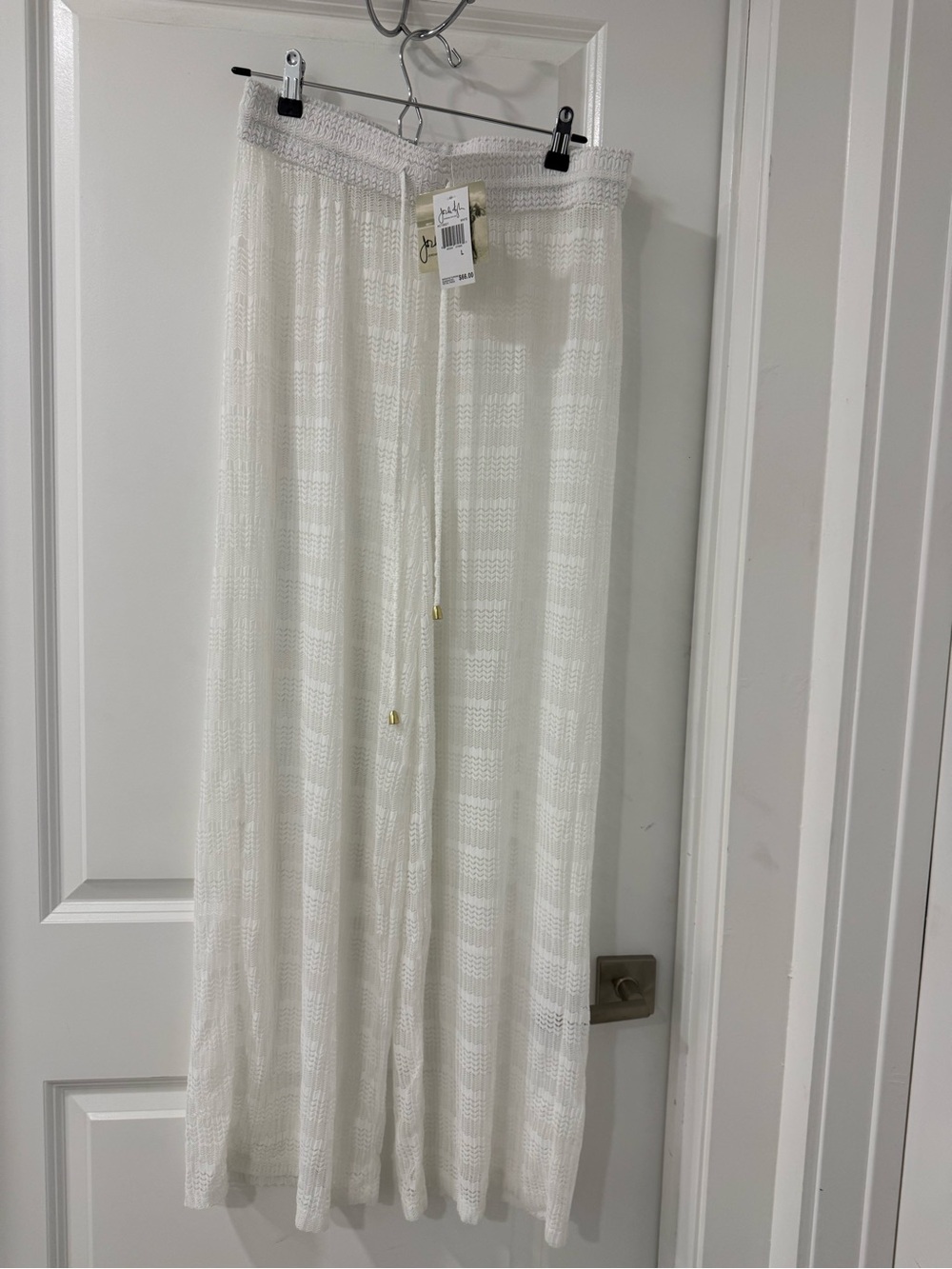 Jordan White Crochet Maxi Skirt with Drawstring